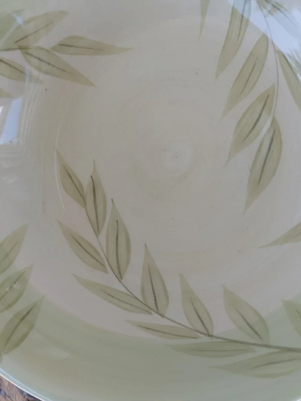 Green Leaf Pattern Ceramic  Bowl - Cambridge Potteries Set Of 4 Bowls Only.